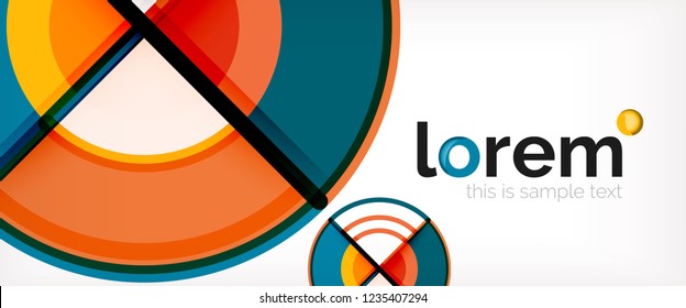 Vector abstract colorful circles background. Trendy layout template for business or technology presentation or web brochure cover, wallpaper. Vector illustration