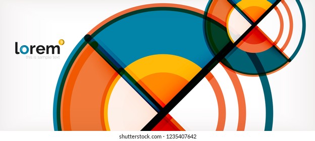 Vector abstract colorful circles background. Trendy layout template for business or technology presentation or web brochure cover, wallpaper. Vector illustration
