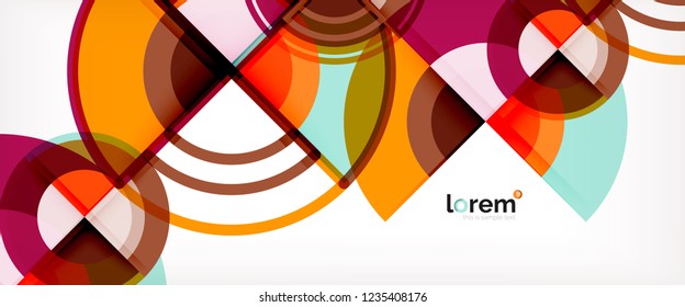Vector abstract colorful circles background. Trendy layout template for business or technology presentation or web brochure cover, wallpaper. Vector illustration