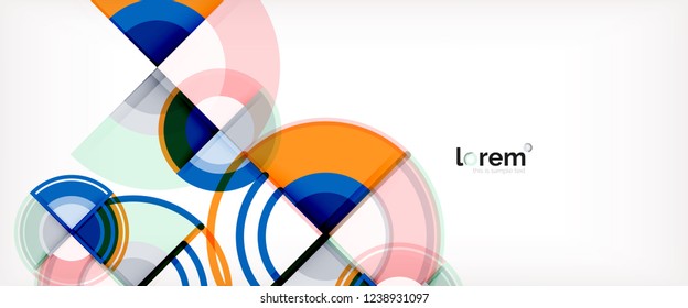 Vector abstract colorful circles background. Trendy layout template for business or technology presentation or web brochure cover, wallpaper. Vector illustration
