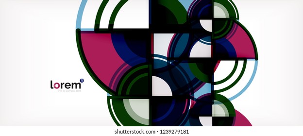 Vector abstract colorful circles background. Trendy layout template for business or technology presentation or web brochure cover, wallpaper. Vector illustration
