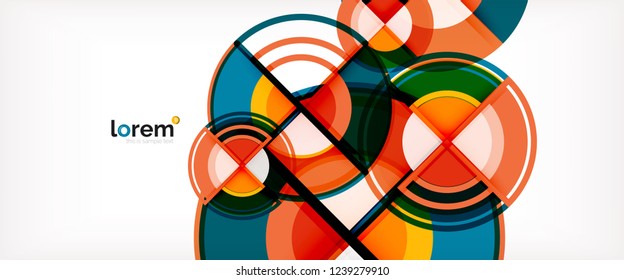 Vector abstract colorful circles background. Trendy layout template for business or technology presentation or web brochure cover, wallpaper. Vector illustration