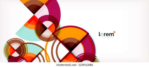 Fondo de círculos coloridos abstractos vectoriales. Plantilla de diseño de moda para presentación de negocios o tecnología o portada de folletos web, fondo de pantalla. Ilustración del vector