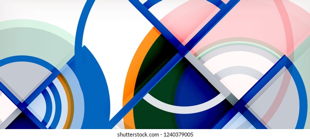 Fondo de círculos coloridos abstractos vectoriales. Plantilla de diseño de moda para presentación de negocios o tecnología o portada de folletos web, fondo de pantalla. Ilustración del vector