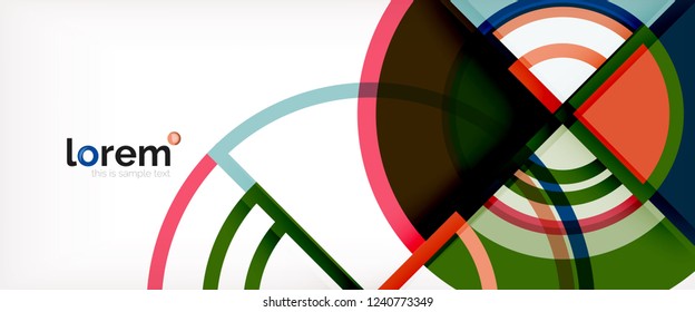 Fondo de círculos coloridos abstractos vectoriales. Plantilla de diseño de moda para presentación de negocios o tecnología o portada de folletos web, fondo de pantalla. Ilustración del vector