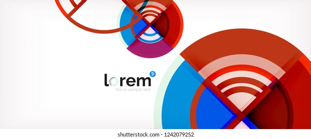 Vector abstract colorful circles background. Trendy layout template for business or technology presentation or web brochure cover, wallpaper. Vector illustration