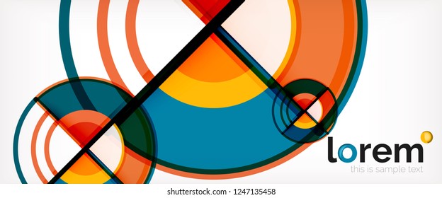 Vector abstract colorful circles background. Trendy layout template for business or technology presentation or web brochure cover, wallpaper. Vector illustration