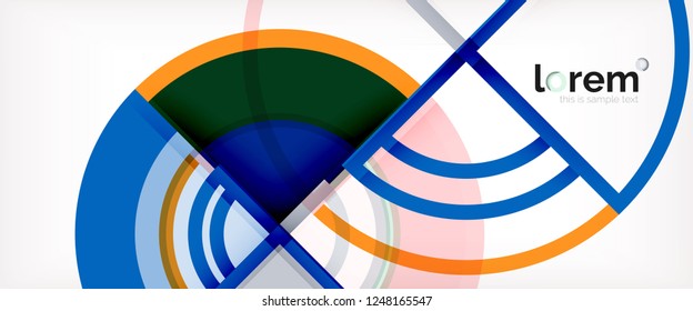 Fondo de círculos coloridos abstractos vectoriales. Plantilla de diseño de moda para presentación de negocios o tecnología o portada de folletos web, fondo de pantalla. Ilustración del vector