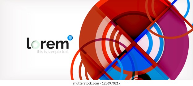 Fondo de círculos coloridos abstractos vectoriales. Plantilla de diseño de moda para presentación de negocios o tecnología o portada de folletos web, fondo de pantalla. Ilustración del vector