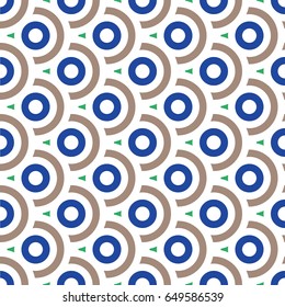 Vector Abstract colorful circles seamless pattern of geometric shapes