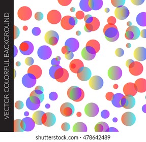 Vector abstract colorful circles template design for background.  Glowing bubbles circle with gradient on white background,