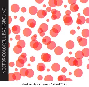Vector abstract colorful circles template design for background.  Glowing bubbles circle with red gradient on white background,