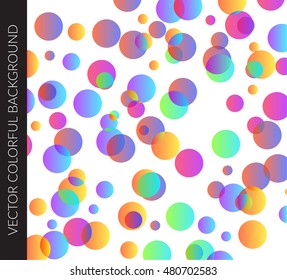 Vector abstract colorful circles template design for background.  Glowing bubbles circle with gradient on white background,