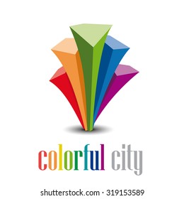 Vector abstract  colorful city 
