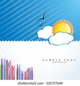 vector abstract colorful city background illustration