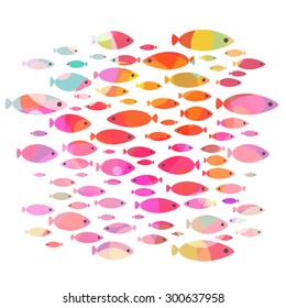 Vector  abstract colorful creative fish pattern background