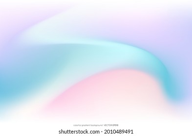 Vector abstract colorful curved background blurred gradient pastel color palette