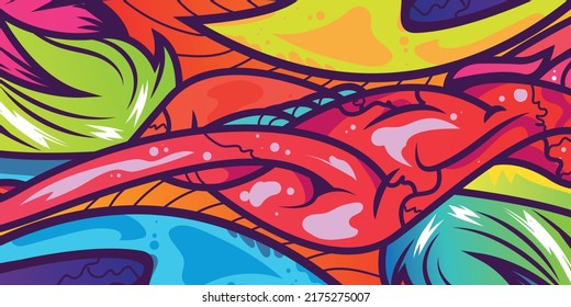 Vector Abstract colorful design graffitti texture