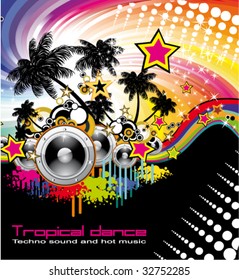 VECTOR Abstract Colorful detailed Disco Tropical Dancing Background