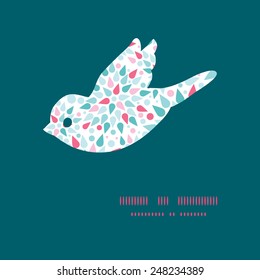 Vector abstract colorful drops bird silhouette pattern frame