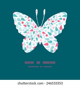 Vector abstract colorful drops butterfly silhouette pattern frame