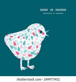 Vector abstract colorful drops chicken silhouette Easter frame