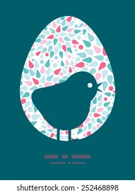 Vector abstract colorful drops chicken silhouette Easter frame