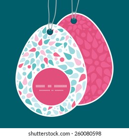 Vector abstract colorful drops Easter egg shaped tags set template