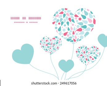 Vector abstract colorful drops heart symbol frame pattern invitation greeting card template