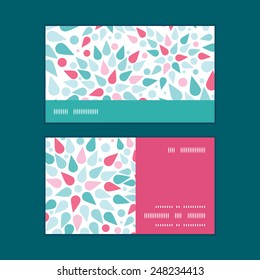 Vector abstract colorful drops horizontal stripe frame pattern business cards set