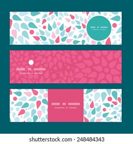 Vector abstract colorful drops horizontal banners set pattern background