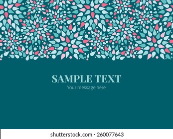 Vector abstract colorful drops horizontal border greeting card invitation template