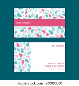 Vector abstract colorful drops horizontal stripe frame pattern business cards set