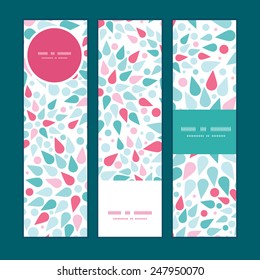 Vector abstract colorful drops vertical banners set pattern background