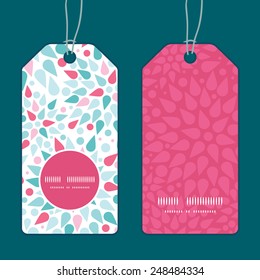 Vector abstract colorful drops vertical round frame pattern tags set