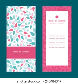Vector abstract colorful drops vertical frame pattern invitation greeting cards set