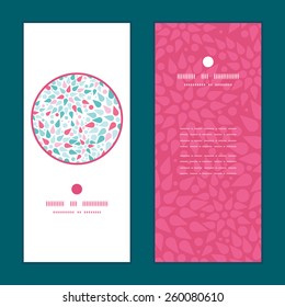Vector abstract colorful drops vertical round frame pattern invitation greeting cards set