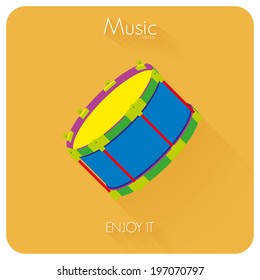 Vector Abstract Colorful Drum Isolated On Color Background