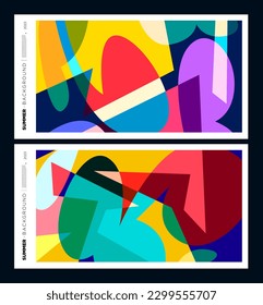 Vector abstract colorful dynamic geometric pattern background illustration for summer 2023