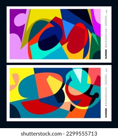 Vector abstract colorful dynamic geometric pattern background illustration for summer 2023