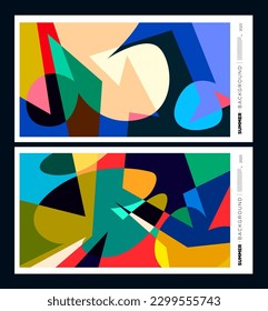 Ilustración de fondo de patrón geométrico dinámico colorido abstracto vectorial para el verano de 2023
