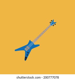 Vector Abstract Colorful Electric Guitar Isolated On Color Background 