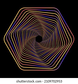 Figura colorida abstracta vectora en un fondo negro. Mandala. Para diseño, logotipo