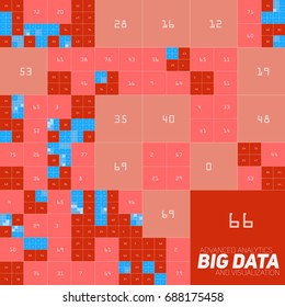 Vector abstract colorful financial big data graph visualization. Futuristic blocks infographics aesthetic design. Visual information complexity. Intricate data threads chart. Business analytics