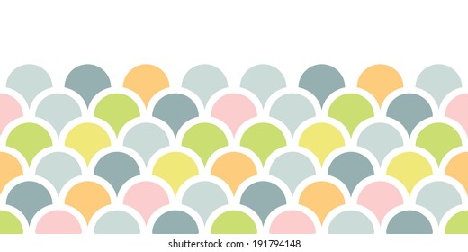 vector abstract colorful fish scale horizontal seamless pattern background
