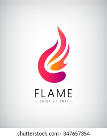 Vector abstract colorful flame, fire logo, icon. Creative idea for company identity