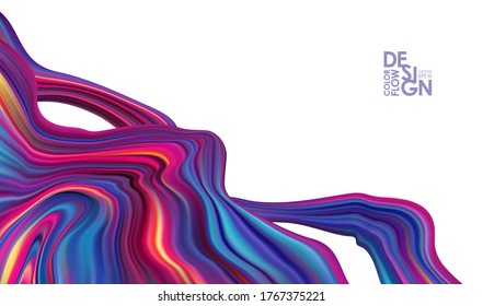 Vector  Abstract colorful flow background. Wave color Liquid shape.