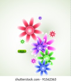 Vector abstract colorful flowers. Eps10 nature background