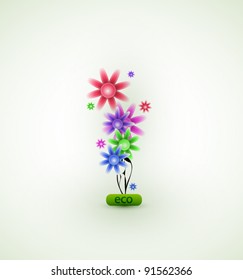 Vector abstract colorful flowers. Eps10 nature background