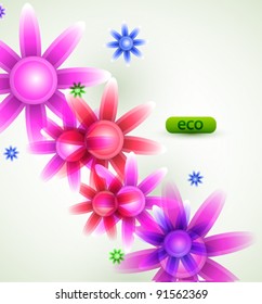 Flores coloridas abstractas de vectores. Fondo de naturaleza Eps10